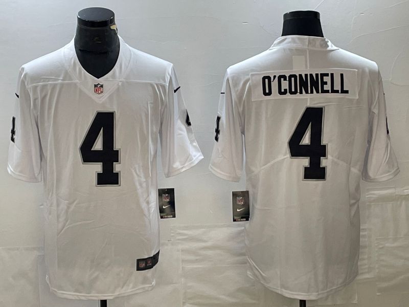 Men Oakland Raiders #4 OConnell White 2023 Nike Vapor Limited NFL Jersey style 1->oakland raiders->NFL Jersey